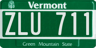 VT license plate ZLU711
