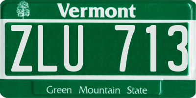 VT license plate ZLU713