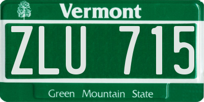 VT license plate ZLU715