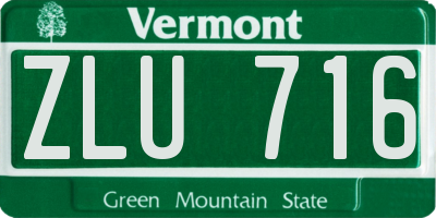 VT license plate ZLU716
