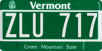VT license plate ZLU717