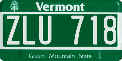 VT license plate ZLU718