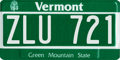 VT license plate ZLU721