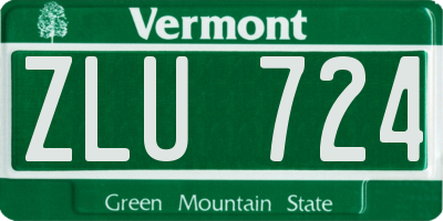 VT license plate ZLU724