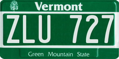 VT license plate ZLU727