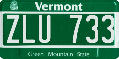 VT license plate ZLU733