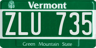 VT license plate ZLU735