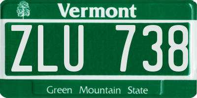 VT license plate ZLU738
