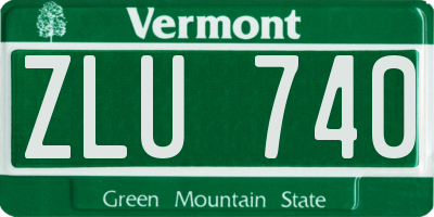 VT license plate ZLU740