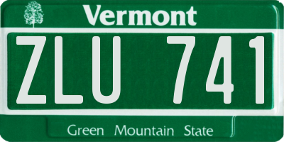 VT license plate ZLU741