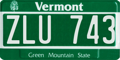 VT license plate ZLU743