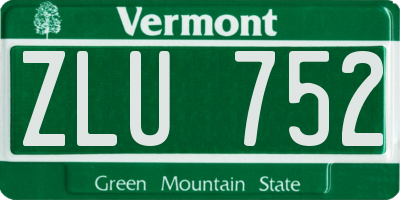 VT license plate ZLU752