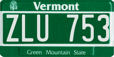 VT license plate ZLU753