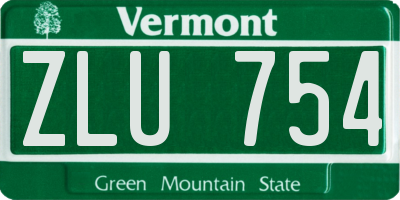 VT license plate ZLU754
