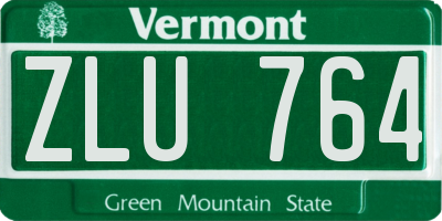 VT license plate ZLU764