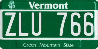 VT license plate ZLU766