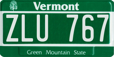 VT license plate ZLU767