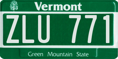 VT license plate ZLU771
