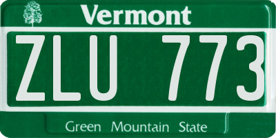 VT license plate ZLU773