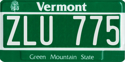 VT license plate ZLU775