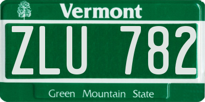 VT license plate ZLU782
