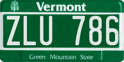 VT license plate ZLU786