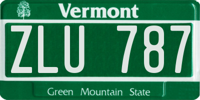 VT license plate ZLU787