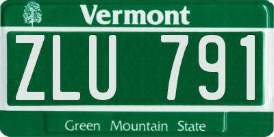 VT license plate ZLU791
