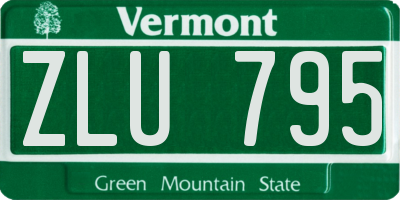 VT license plate ZLU795