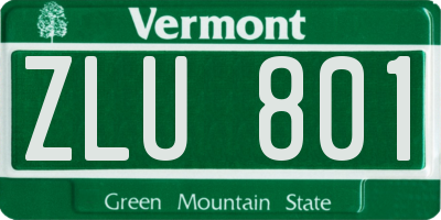 VT license plate ZLU801