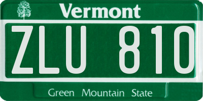 VT license plate ZLU810