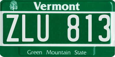 VT license plate ZLU813