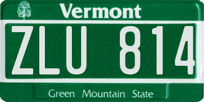 VT license plate ZLU814