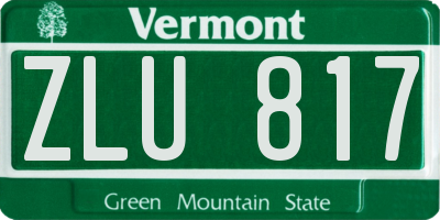 VT license plate ZLU817