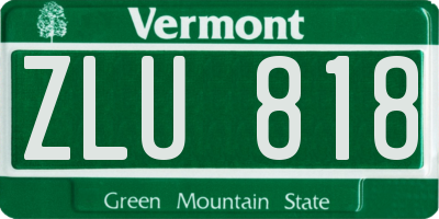 VT license plate ZLU818