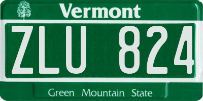 VT license plate ZLU824