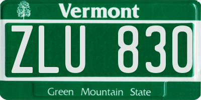 VT license plate ZLU830