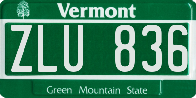 VT license plate ZLU836