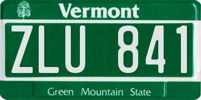 VT license plate ZLU841