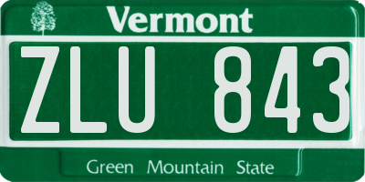 VT license plate ZLU843