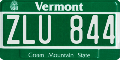 VT license plate ZLU844