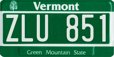 VT license plate ZLU851