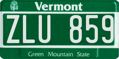 VT license plate ZLU859