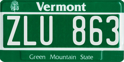 VT license plate ZLU863