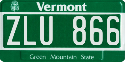 VT license plate ZLU866