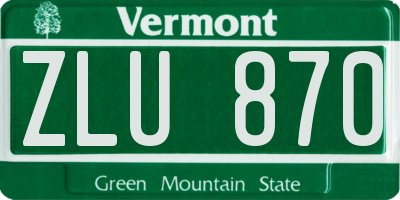 VT license plate ZLU870