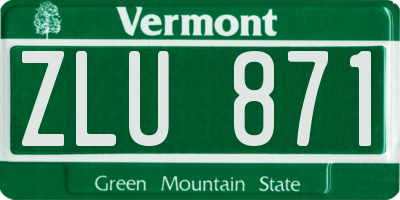 VT license plate ZLU871