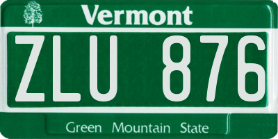 VT license plate ZLU876