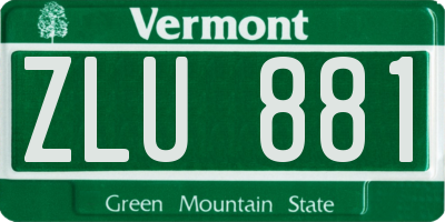 VT license plate ZLU881