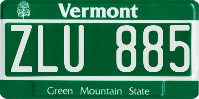 VT license plate ZLU885